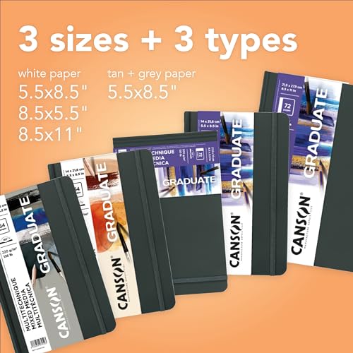 Canson Sketchbook Caderno Graduate Multitécnicas A5 200g 36fls 14x21,6cm