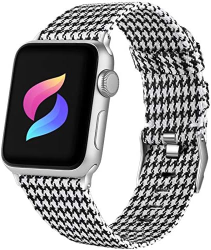 Haveda Fabric Compatible for Apple Watch series 6 40mm 44mm Series 5 4 band, Soft Woven Canvas Nylon Wristband for Apple Watch SE, Apple Watch 38mm 42mm iwatch Series 3 2/1 Men Kids Small Large