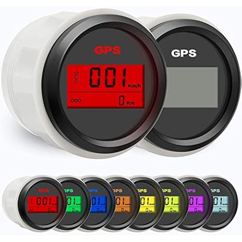 BLUERICE 7 Backlight 52mm Universal GPS Speedometer SOG ODO Meter for Motorcycle Car Truck Boat Yacht Cover