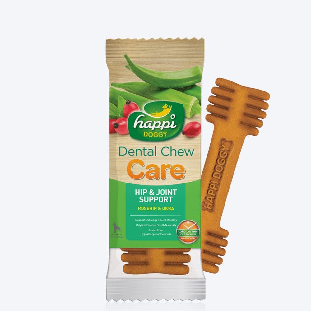 Happi Doggy Dental Chew Care Rosehip & Okra Dog Treat - Single - 23 gm (Pack of 5)