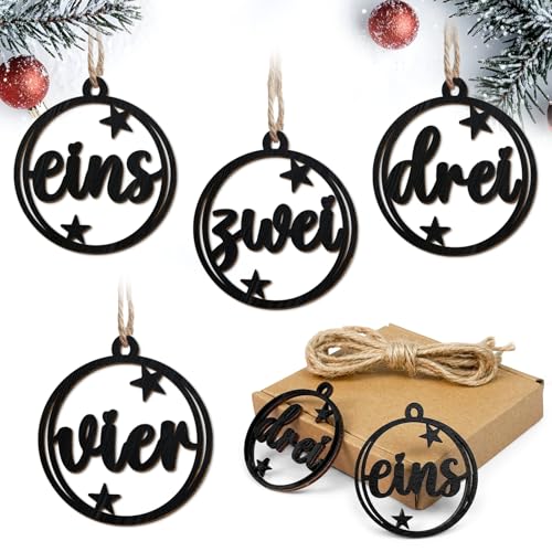 Adventskranz Zahlen, 4 Stück Deko Adventskranz Modern holz,...