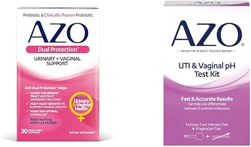 AZO Kit de prueba de probiótico urinario y vaginal de doble protección + ITU y pH vaginal (30 unidades)