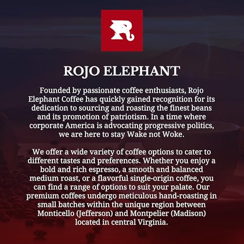 Image of Rojo Elephant Coffee Pods, for use with K-Cup Brewers and Similar Models, Single Origin Arabica Beans, Low Acid, 18 Count (Medium Roast (Washington's Original))