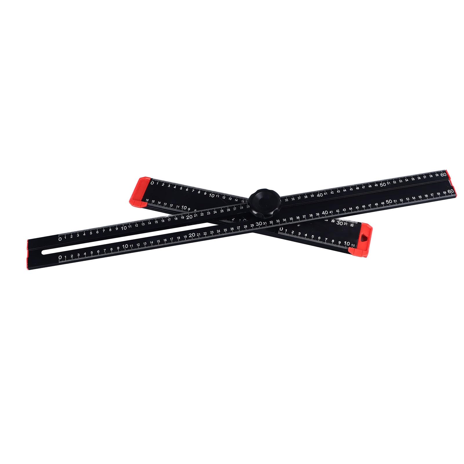Outil de Mesure Carré en T Réglable pour Disposition 2 en 1 Règle d'Angle en Alliage d'Aluminium Charpentier 60 cm Noir