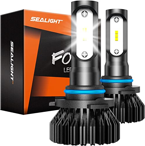 Image of SEALIGHT 9006 /HB4 Fog Light Bulbs, 6500K Cool White, CSP Chip Technology, IP67 Waterproof, Plug and Play for Fog Lights & DRL (Pack of 2)