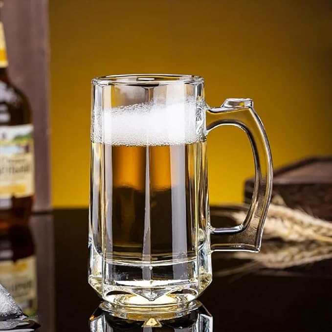 Image of BLACKCARROT Beer Mugs Set of 6, 400mL, Ideal for Cocktail /Mocktail /Beer /Smoothie /Shake /Sundae /Pina Colada, Perfect for Gifting, Freezer Safe