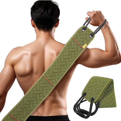 Gjinxi Exfoliating Back Scrubber for Shower 37.4 Inches Back Washer with Handles, Deep Exfoliating Body Scrubber