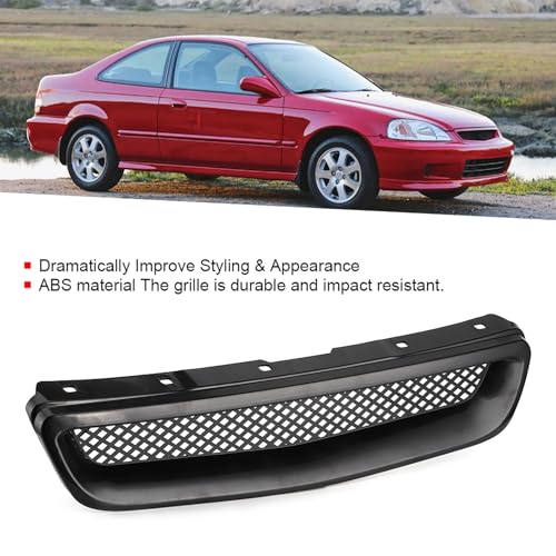 Rejilla de parachoques delantero ABS negro para coche modelos 1999 y 2000 2