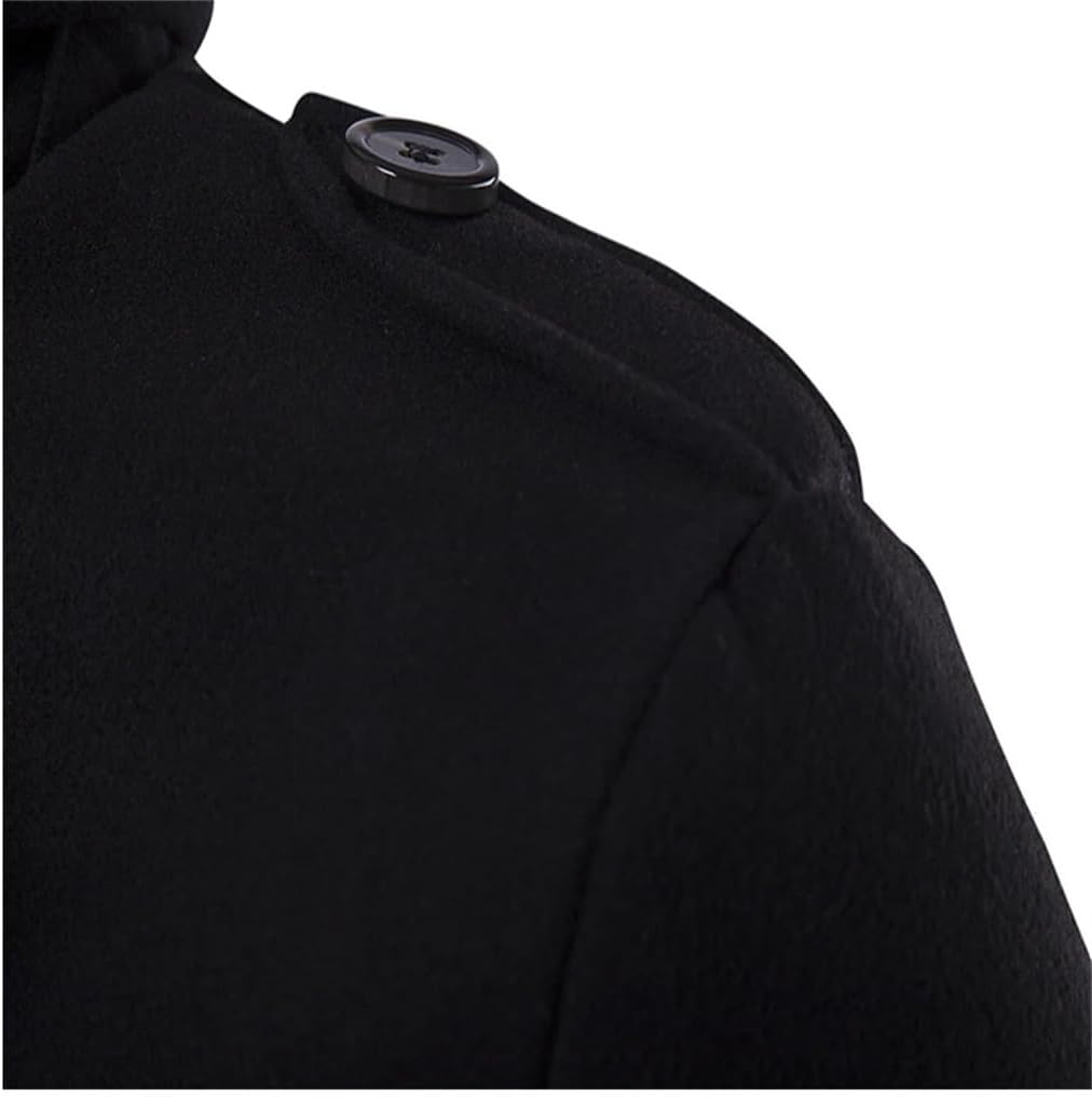 Haitpant Men's Wool Coat Autumn Winter Casual Thicken Coats Double Breasted Woolen Coat Windbreaker Jacket