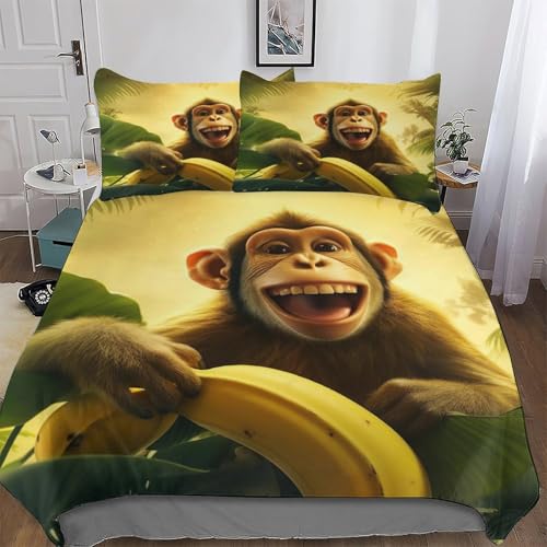 LCWWW Mono Juego de ropa de cama para niños y niñas, transpirable, microfibra, funda nórdica con cremallera y funda de almohada individual (135 x 200 cm)