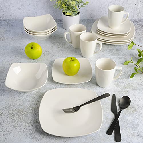 Gibson Home Zen Buffetware 16 Piece Dinnerware Set, White