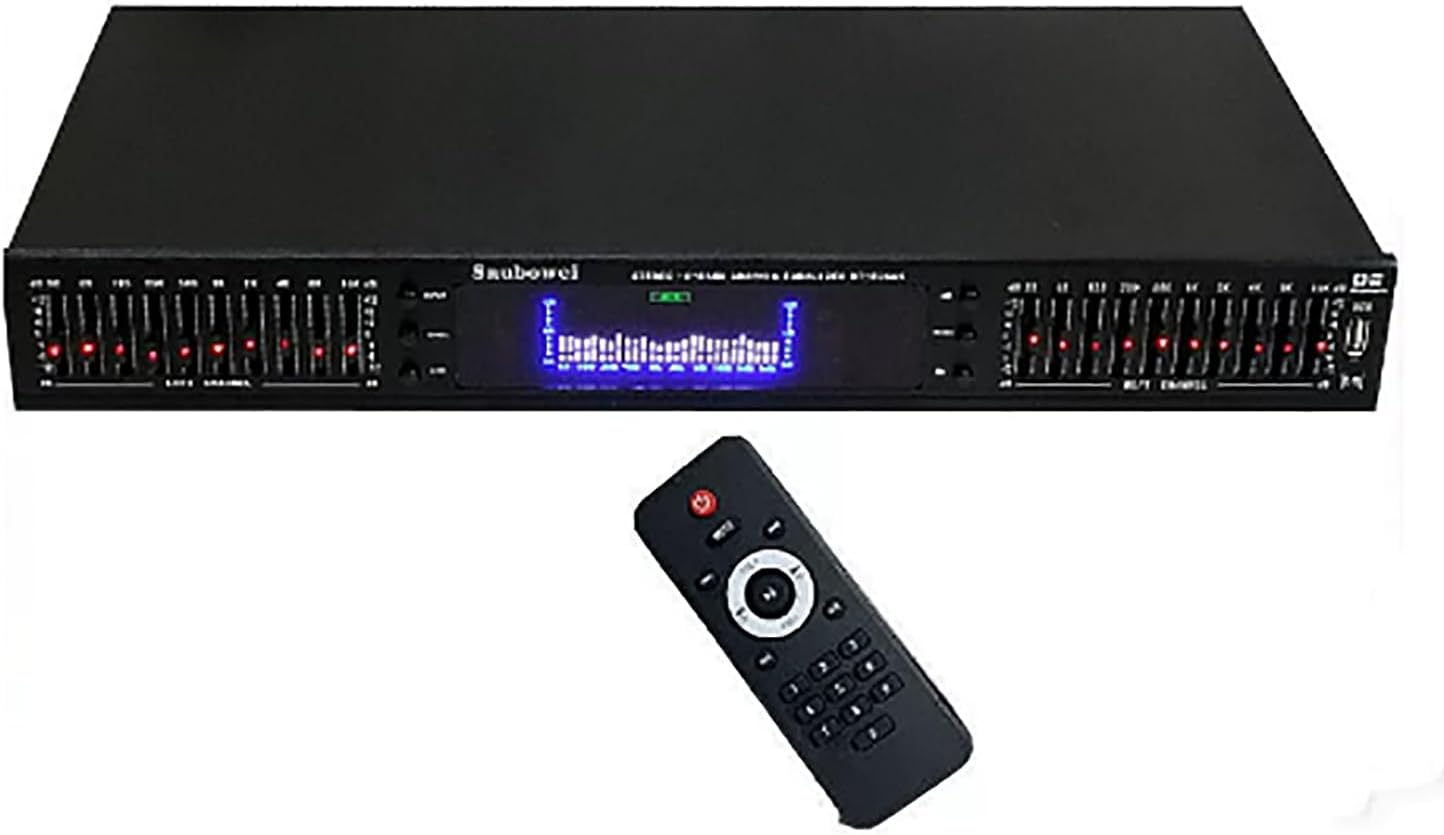 Dual 10-band Graphic Equalizer,hifi Home EQ Balanced Mixer，stereo Treble Alto Bass Regulation Stereo Equalizer, Dynamic Rhythm, for Studio