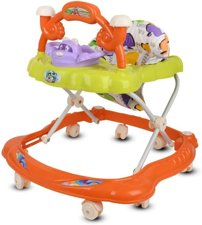 duggi muggi Children Walker Baby and Kids Walkers with Music and Activities for 6-18 Months and 1-3 Years - Perfect Walking Support for Boys and Girls (Without Parental Handle) - Orange