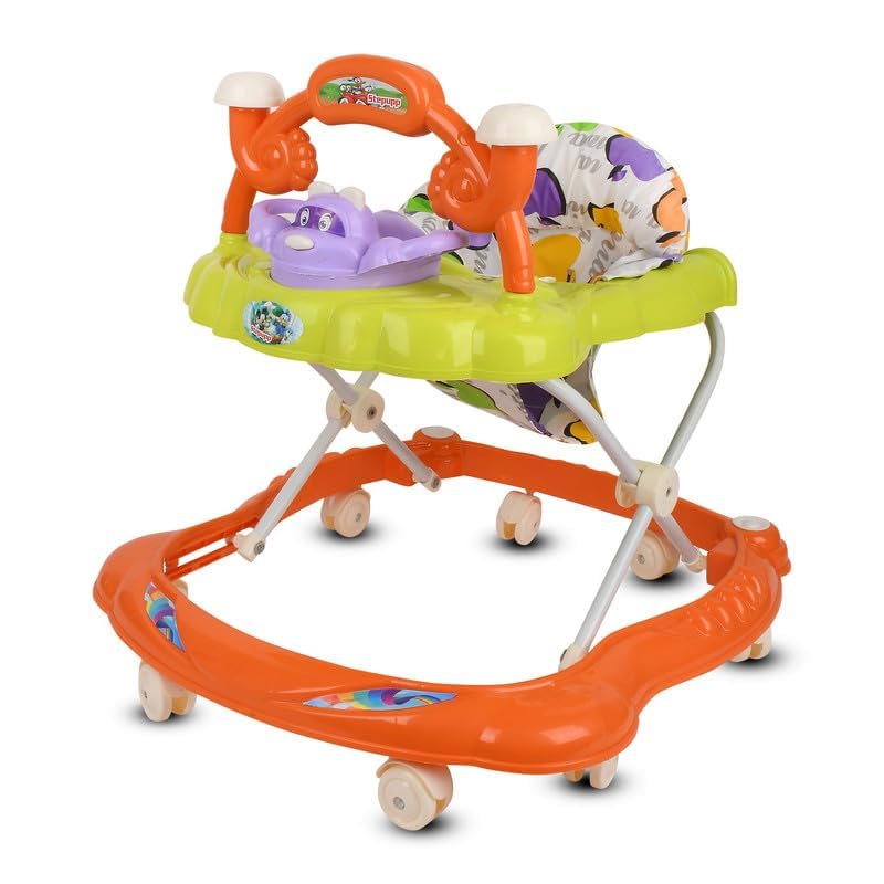 duggi muggi Children Walker Baby and Kids Walkers with Music and Activities for 6-18 Months and 1-3 Years - Perfect Walking Support for Boys and Girls (Without Parental Handle) - Orange
