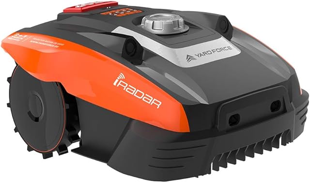 Yard Force Compact 400Ri Robotic Lawnmower with iRadar - Active Safety Technology for lawns up to 400m², black/orange