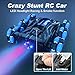 QUTOGO Remote Control Car, 2.4GHz RC Cars, 6 Wheels Racing Cars, 360° Rotating RC Trucks with Lights, Spray Mist, Real Sounds, RC Crawler Toy Cars for Kids Boys Girls