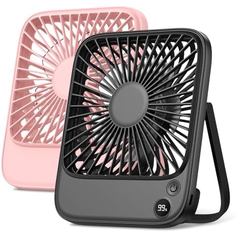TOPK 5000mAh Portable Desk Fan with Adjustable Speeds Cover