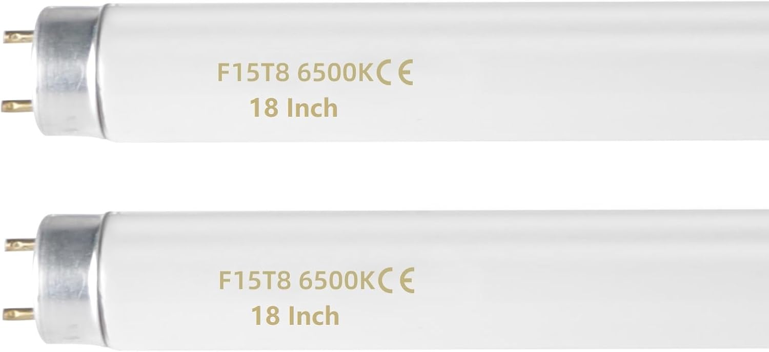 F15T8 18 Inch 15W T8 Fluorescent Replacement Tube Bulb Warm White 3000K Medium Bi-Pin G13 Base 2 Count