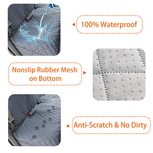 Honest Bench Dog Car Seat Covers with Side Flap,Dog seat Cover for Cars, Trucks, and Suv's - Waterproof & Nonslip Pet Seat Cover for Backseat - Thumbnail 2