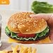 Joeabor Artificial Hamburger & 12 Artificial French Fries Realistic Fake Food for Display Faux Burger for Decoration Fake Food Props