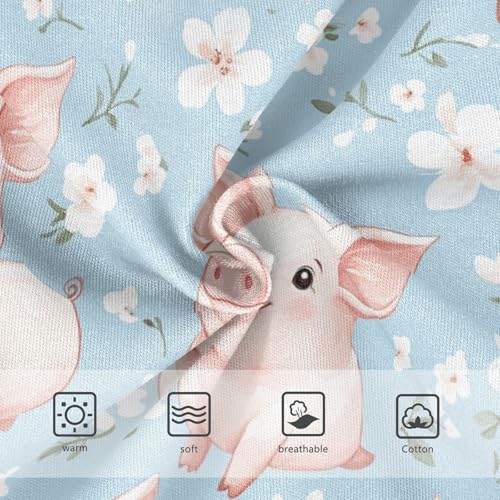 Wusikd Cartoon Pig Flowers Girls' Underwear Cotton Watercolor Girls Briefs Soft Toddler Underwear 2T3