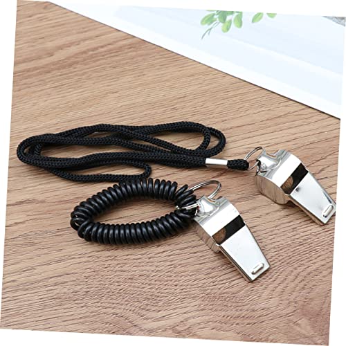 Set de 4 silbatos deportivos de acero inoxidable para árbitro miniatura 5