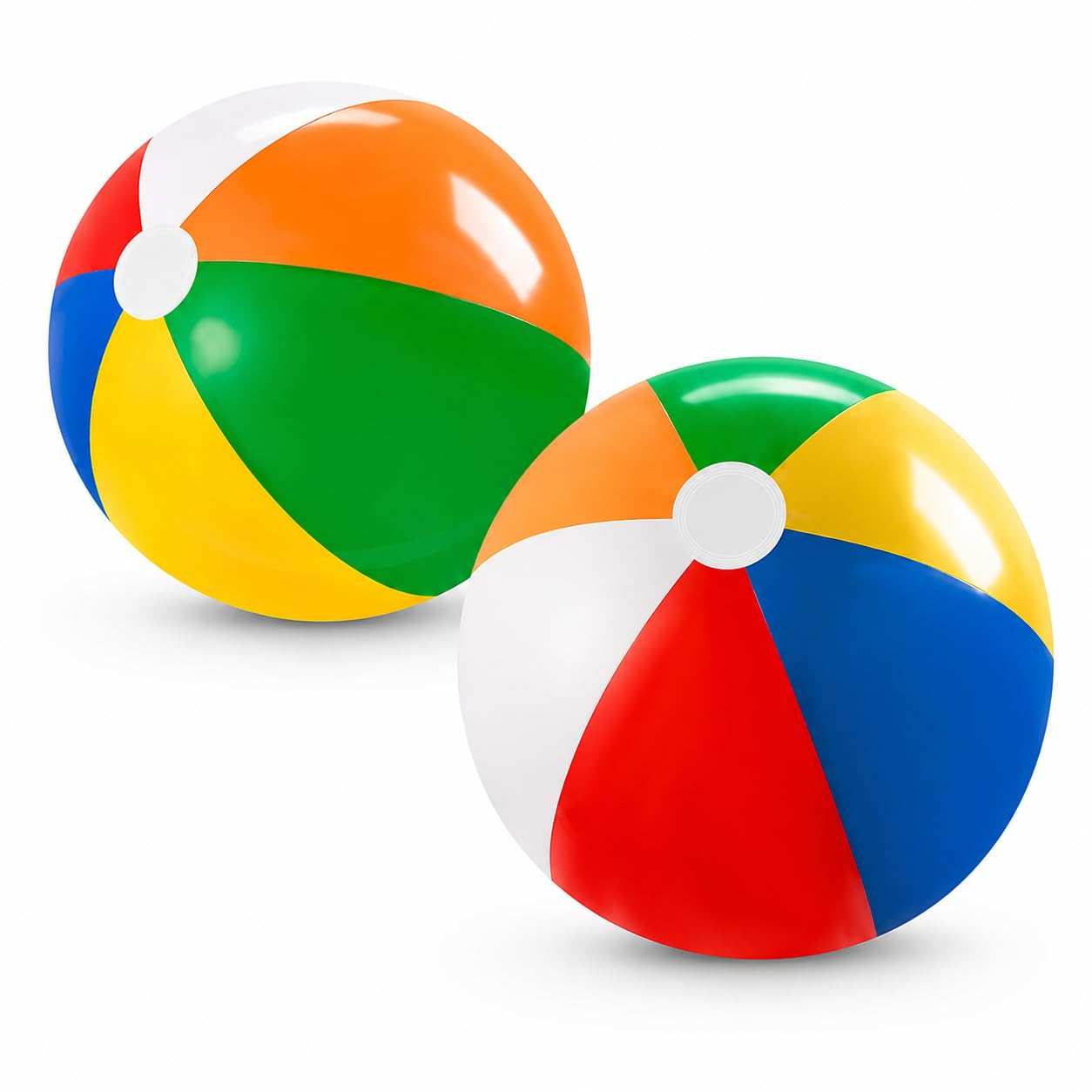 SNMYGS 2 Pack 16 Inch Inflatable Rainbow Beach Ball, Swimming Toy, Inflatable Ball, Outdoor Water Games, Holiday Beach Play, Garden Fun, Swimming Pool Party Decoration