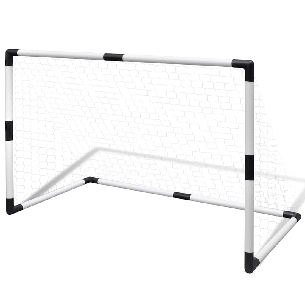 Set di 2 mini porte da calcio in plastica e rete in poliestere, 91,5 x 48 x 61 cm, per bambini, con ganci a terra per il fissaggio, facile da montare