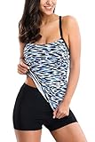 Womens tankini sets tankini tops tankini swimsuits tankini bathing suits tankini with shorts XXL,Blue Dot