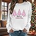 Merry Christmas Sweatshirts for Women Crewneck Long Sleeve Shirts Tunic Tops Christmas Tree Fall Fashion Winter Clothing White