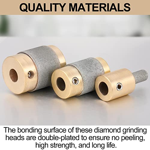 Glass Grinder Bits For Stained Glass, Stained Glass Drill Bits, Stained Glass Diamond Grinder Bit Head Tools, Stain Glass Tools And Supplies For Glass Grinder (3 Pieces,1 Inch, 3/4 Inch, 1/4 Inch) #TOP5