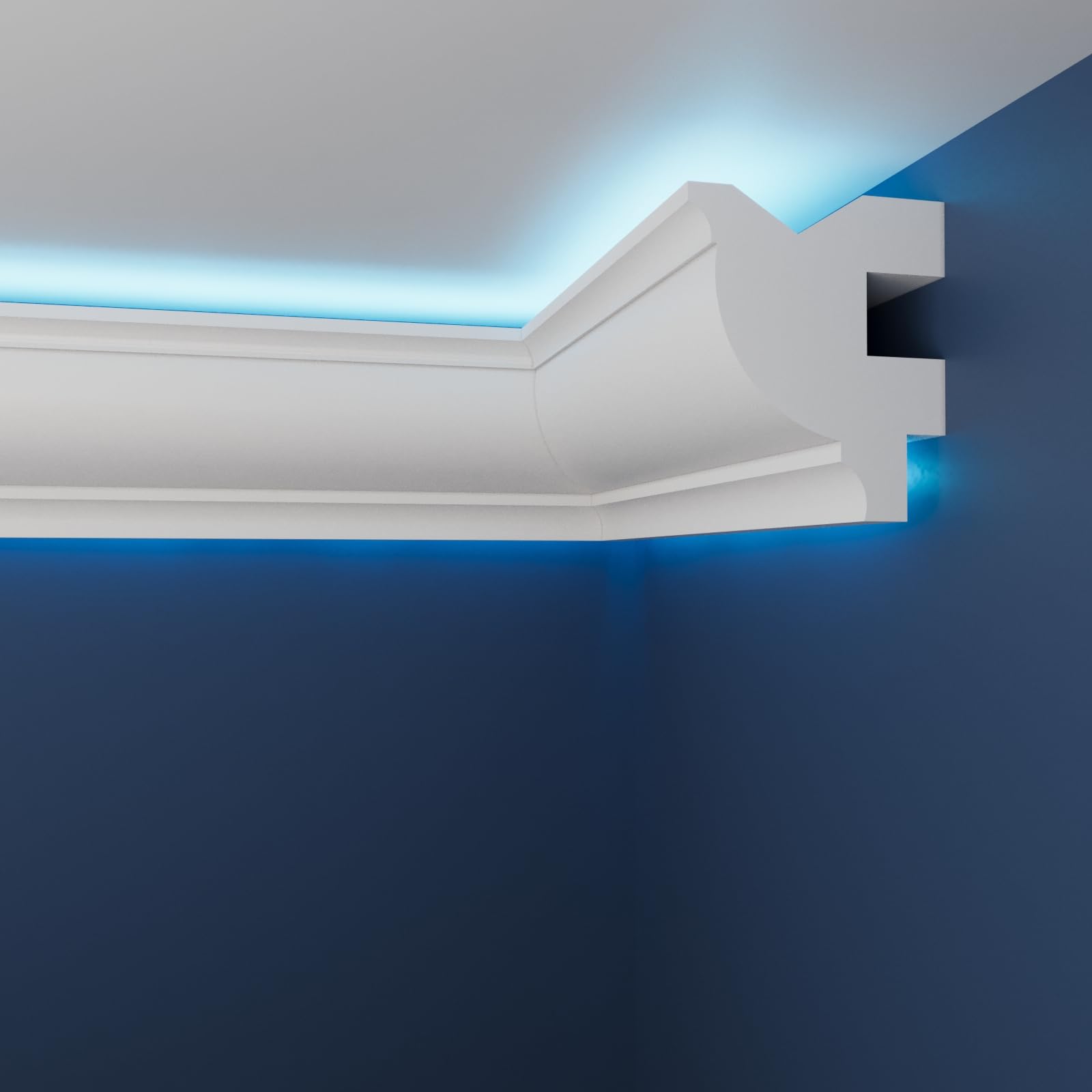 WOLDECOR LED Coving for Ceilings – Premium Extruded Polystyrene Cornice Moulding Trim, Lightweight and Paintable XPS Decorative LED Cornice Coving, LED Compatible (WLL10, 6 Meters)