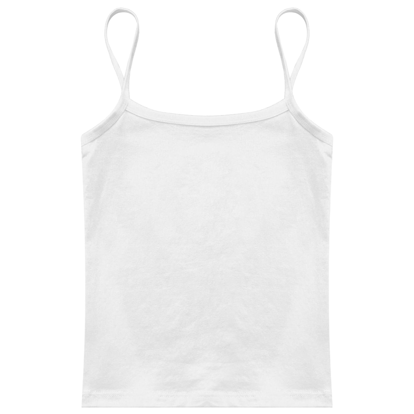 Jugaoge Dziewczęcy letni tank top z ramiączkami Basic jednokolorowe podkoszulki bawełniane koszule podkoszulki podkoszulki podkoszulki podkoszulek