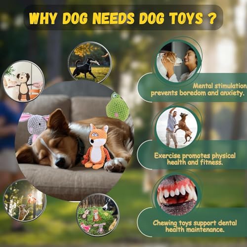 Hund Quietschspielzeug Mit Knitterpapier - Plüsch Kauspielzeug, Intelligenzspielzeug für Kleine Hunde - Plüschtier Hundespielzeug (Lila Nilpferd)