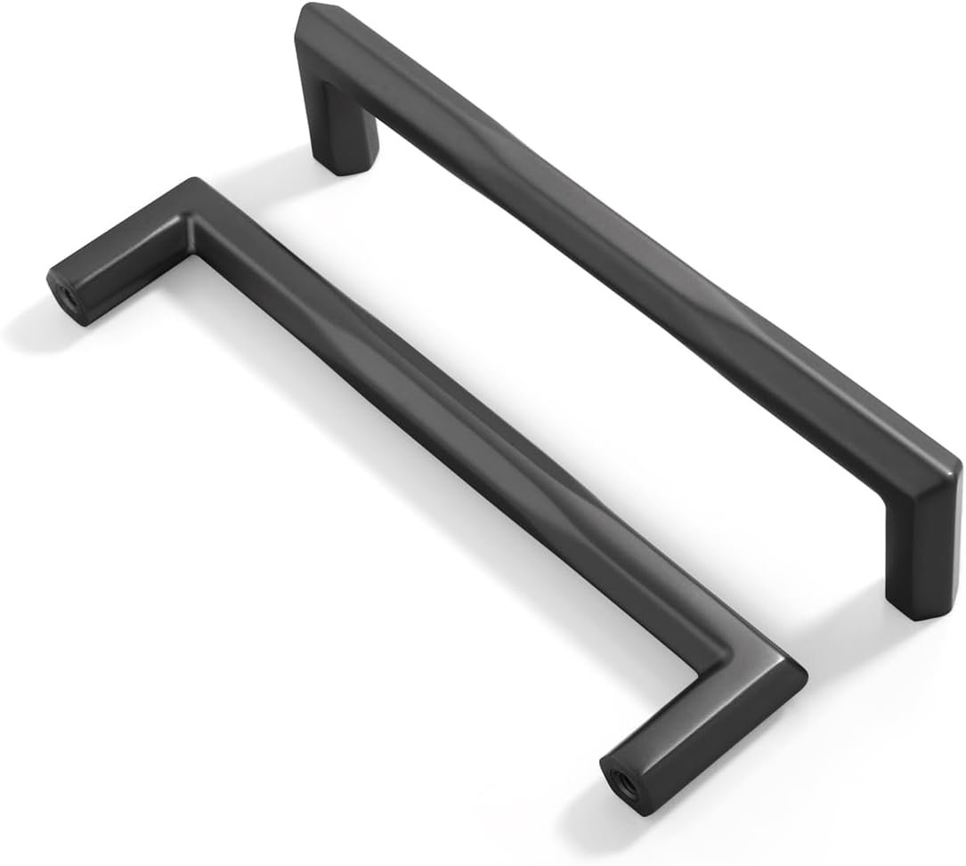 Matte Black Cabinet Pulls Kitchen Cabinet Handles Drawer Pulls Dresser Knobs Modern Cabinet Hardware (10 Pack, Matt Black, Centre Distance: 128mm/5in)