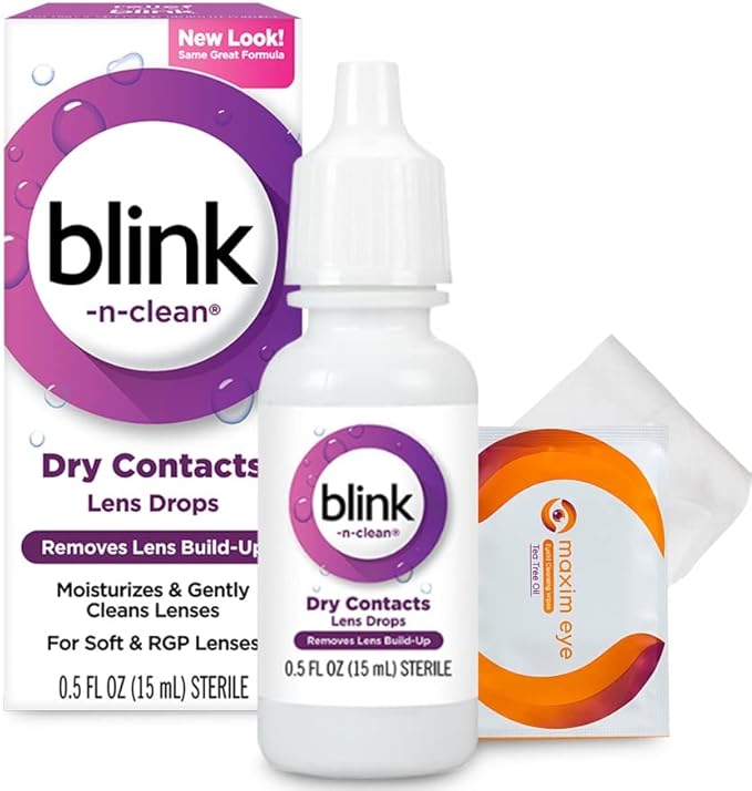 BlinkNClean Lens Drops, Blink Eye Drops for Contact Lenses, 15 ml Cleans