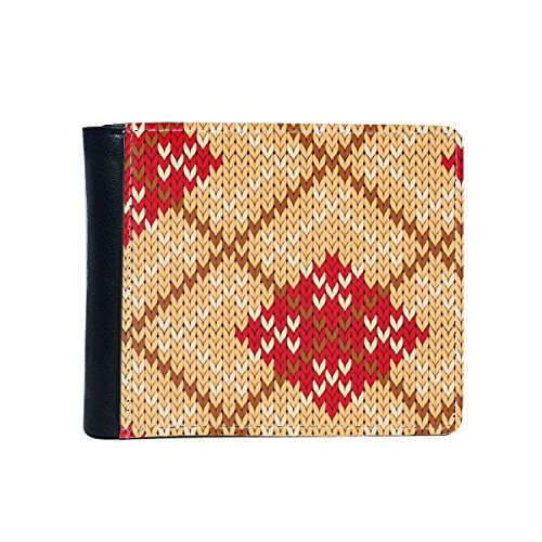 Portefeuille bifold nordique rouge et blanc en faux cuir pour homme