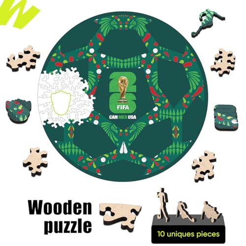 Image of FIFA Mexico Ball-Wooden Puzzle for Adult, 200 Pieces Irregular Shape Puzzle, 5MM Thick, Creative Collectible Gift Fans, Officially Licensed Product, 10 * 10 inch