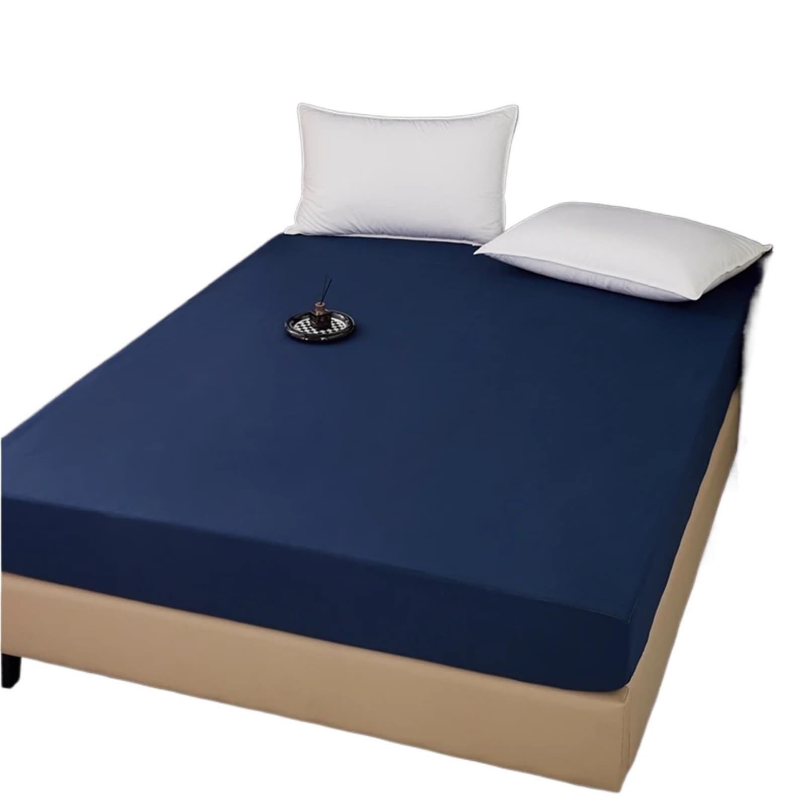 Funda de colchón Impermeable, de Tejido Suave, sin Funda de Almohada (Azul Oscuro, 90x200cm)