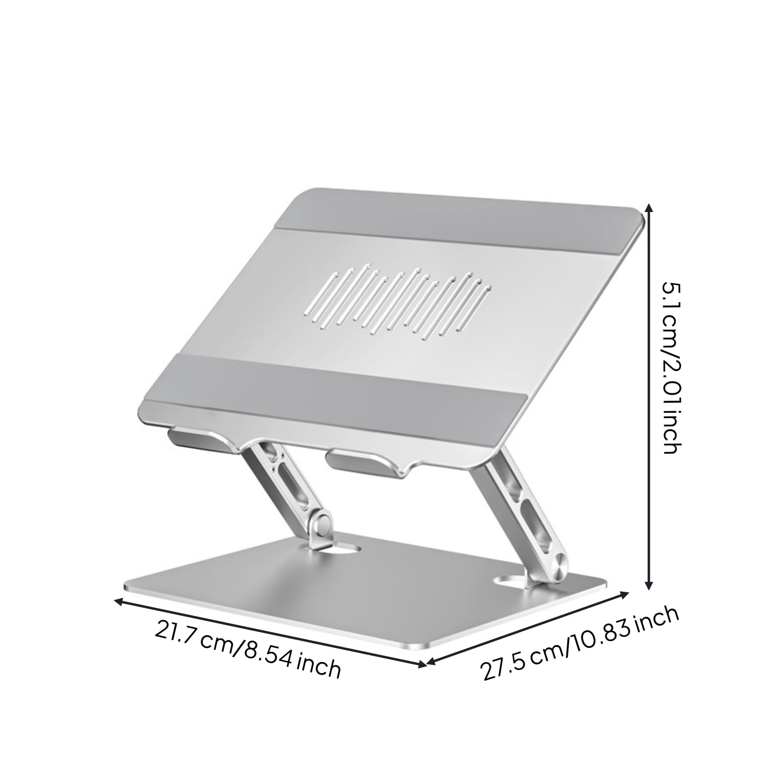 Gralara Supporto Computer Portatile Ergonomico Supporto Laptop da Scrivania Salvaspazio Porta Computer da Scrivania per Professionisti, Studenti, Ufficio, E19-Foldable