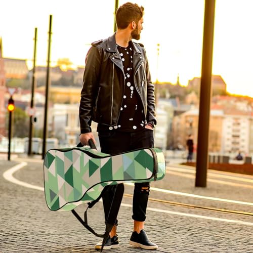 Étui guitare acoustique universel 101-104 cm imperméable à motif triangle vert géométrique - 6