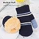 QKURT 3 Paar Verdickte Strickfäustlinge für Kleinkinder, Winter-Babyhandschuhe Dicke Fleece-Innenstrick-Vollfinger-Outdoor-Handschuhe für die meisten Jungen und Mädchen