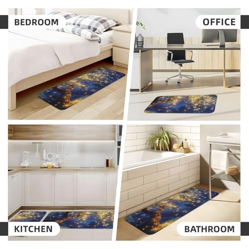 Tapetes de cocina alfombras de pie acolchadas 3D Forest Creek para suelo de hogar 7