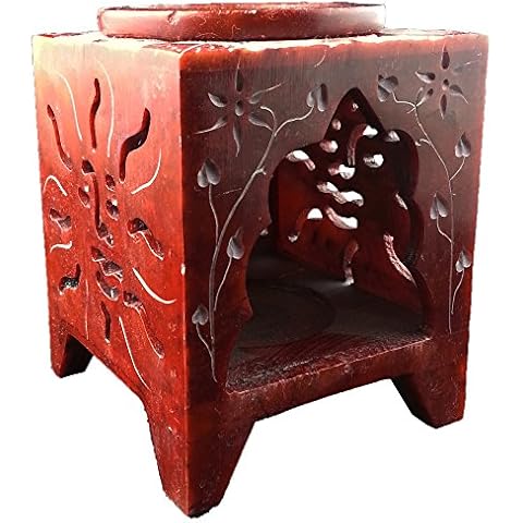 Sun Square Jali Soapstone Essential Oil Burner Cover