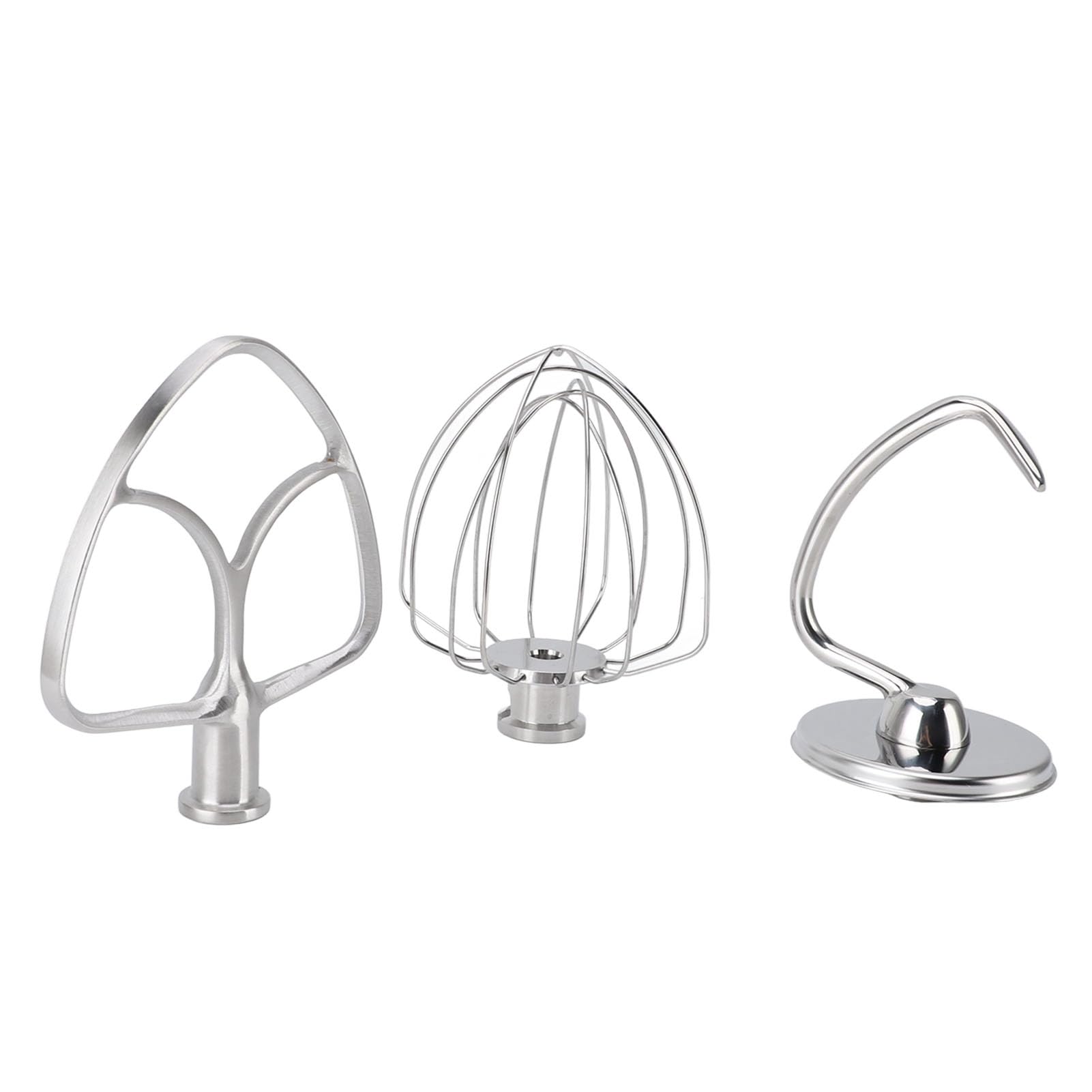 3-teiliges Standmixer-Aufsatz-Set, Edelstahl-Peitsche, Rührbesen, Teighaken für Küche, Backzubehör