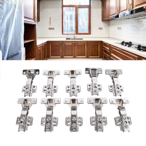 Dobradiças de Armário de Cozinha, 10 Peças, Dobradiça de Porta de Cozinha, Fechamento Suave, Abertur