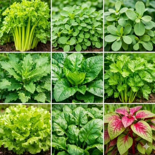 Image of 12 Variety Summer Leafy Veg Seeds Combo Pack | High Germination Non-GMO Organic Seeds for Home Gardening | Spinach, Lettuce, Kale & More | Balcony, Terrace & Kitchen Garden Kit