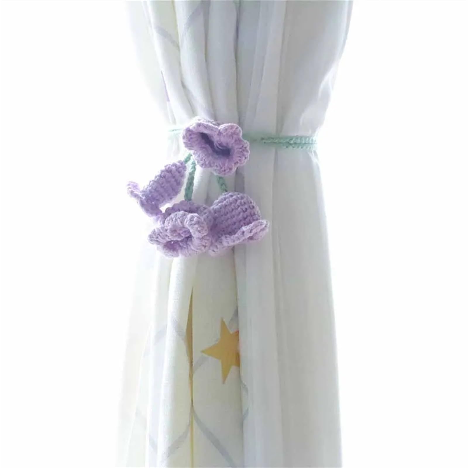Embrasses De Rideaux Boucles de Rideau en Forme Fleur, 3 pièces, Corde à Cravate, Clips Support d'embrasses, décoration Maison, Accessoires décoratifs for la, Couleur Unie(F)