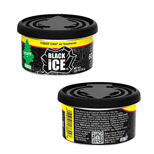 Image of Little Trees Black Ice Fiber Can Car Air Freshener, 30g