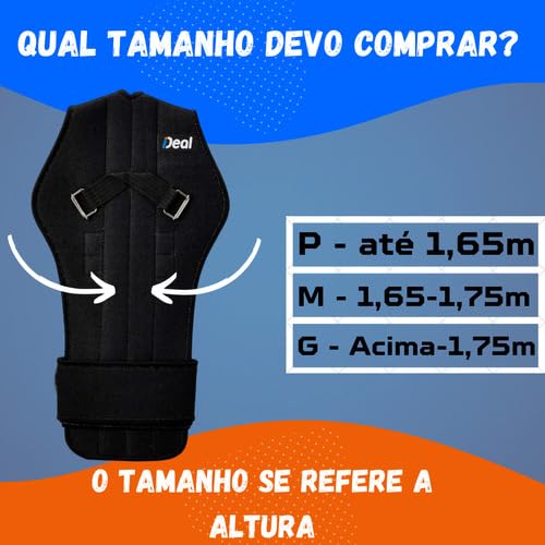 Colete Corretor Postural Magnético Preto Masculino Feminino Unissex Ortopédico Inteligente Costas Er